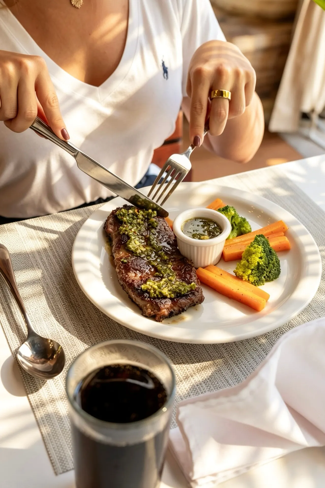 Steak en el restaurante